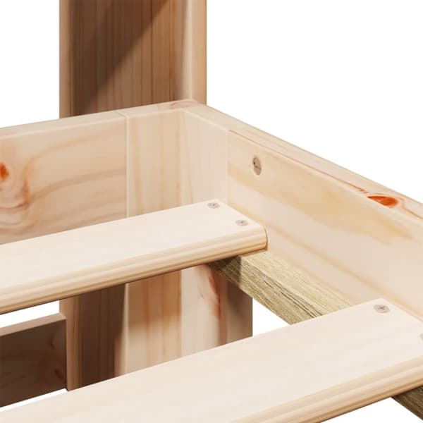 vidaXL Seng med bokhylle uten madrass 135x190 cm heltre furu