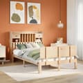Miniatyrbilde 2 av 11: vidaXL Seng med bokhylle uten madrass 135x190 cm heltre furu