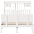 Miniatyrbilde 5 av 11: vidaXL Seng med bokhylle uten madrass hvit 135x190 cm heltre furu
