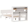 Miniatyrbilde 7 av 11: vidaXL Seng med bokhylle uten madrass hvit 135x190 cm heltre furu