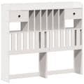 Miniatyrbilde 8 av 11: vidaXL Seng med bokhylle uten madrass hvit 135x190 cm heltre furu