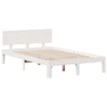 Miniatyrbilde 9 av 11: vidaXL Seng med bokhylle uten madrass hvit 135x190 cm heltre furu