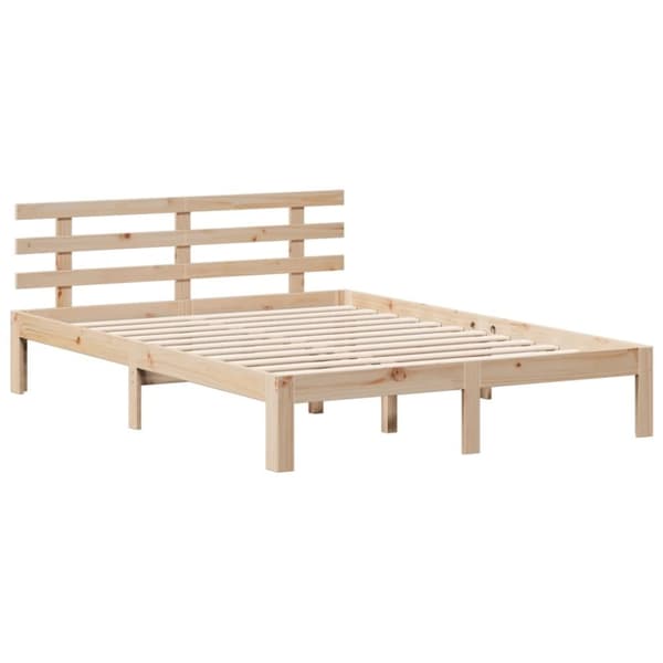 vidaXL Sänky kirjahyllyllä ilman patjaa 140x190 cm täysi mänty