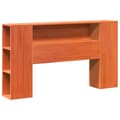 Miniatyrbilde 8 av 11: vidaXL Seng med bokhylle uten madrass voksbrun 135x190 cm heltre furu