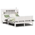 Miniatyrbilde 3 av 11: vidaXL Seng med bokhylle uten madrass hvit 150x200 cm heltre furu