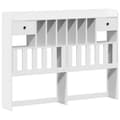 Miniatyrbilde 8 av 11: vidaXL Seng med bokhylle uten madrass hvit 150x200 cm heltre furu