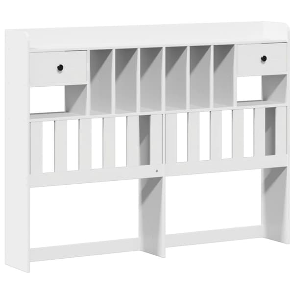 vidaXL Seng med bokhylle uten madrass hvit 150x200 cm heltre furu
