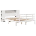 Miniatyrbilde 4 av 11: vidaXL Seng med bokhylle uten madrass hvit 140x200 cm heltre furu