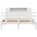 Miniatyrbilde 5 av 11: vidaXL Seng med bokhylle uten madrass hvit 140x200 cm heltre furu