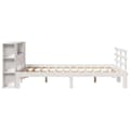 Miniatyrbilde 6 av 11: vidaXL Seng med bokhylle uten madrass hvit 140x200 cm heltre furu