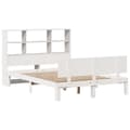 Miniatyrbilde 4 av 11: vidaXL Seng med bokhylle uten madrass hvit 120x200 cm heltre furu