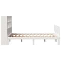 Miniatyrbilde 6 av 11: vidaXL Seng med bokhylle uten madrass hvit 120x200 cm heltre furu