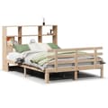 Miniatyrbilde 3 av 11: vidaXL Seng med bokhylle uten madrass 140x200 cm heltre furu
