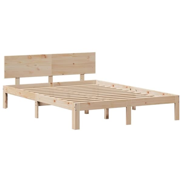 vidaXL seng med reol uden madras 160x200 cm massivt fyrretræ