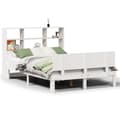 Miniatyrbilde 3 av 11: vidaXL Seng med bokhylle uten madrass hvit 140x190 cm heltre furu
