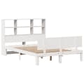 Miniatyrbilde 4 av 11: vidaXL Seng med bokhylle uten madrass hvit 140x190 cm heltre furu