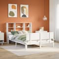 Miniatyrbilde 2 av 11: vidaXL Seng med bokhylle uten madrass hvit 140x190 cm heltre furu