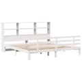 Miniatyrbilde 4 av 11: vidaXL Seng med bokhylle uten madrass hvit 180x200 cm heltre furu