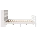 Miniatyrbilde 6 av 11: vidaXL Seng med bokhylle uten madrass hvit 180x200 cm heltre furu