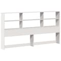 Miniatyrbilde 8 av 11: vidaXL Seng med bokhylle uten madrass hvit 180x200 cm heltre furu