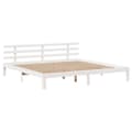 Miniatyrbilde 9 av 11: vidaXL Seng med bokhylle uten madrass hvit 180x200 cm heltre furu