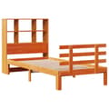 Miniatyrbilde 4 av 11: vidaXL Seng med bokhylle uten madrass voksbrun 75x190 cm heltre furu