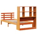Miniatyrbilde 7 av 11: vidaXL Seng med bokhylle uten madrass voksbrun 75x190 cm heltre furu
