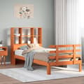 Miniatyrbilde 2 av 11: vidaXL Seng med bokhylle uten madrass voksbrun 75x190 cm heltre furu