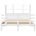 Miniatyrbilde 5 av 11: vidaXL Seng med bokhylle uten madrass hvit 140x200 cm heltre furu
