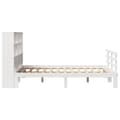 Miniatyrbilde 6 av 11: vidaXL Seng med bokhylle uten madrass hvit 140x200 cm heltre furu