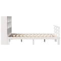 Miniatyrbilde 6 av 11: vidaXL Seng med bokhylle uten madrass hvit 160x200 cm heltre furu