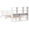 Miniatyrbilde 7 av 11: vidaXL Seng med bokhylle uten madrass hvit 160x200 cm heltre furu