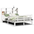 Miniatyrbilde 1 av 11: vidaXL Seng med bokhylle uten madrass hvit 160x200 cm heltre furu