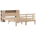 Miniatyrbilde 4 av 11: vidaXL Seng med bokhylle uten madrass 140x190 cm heltre furu