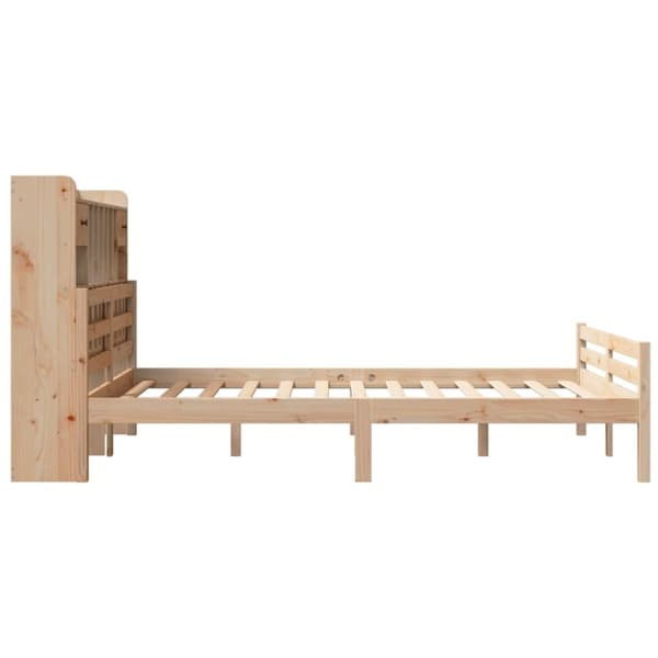 vidaXL Seng med bokhylle uten madrass 140x190 cm heltre furu