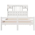 Miniatyrbilde 5 av 11: vidaXL Seng med bokhylle uten madrass hvit 135x190 cm heltre furu