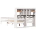 Miniatyrbilde 7 av 11: vidaXL Seng med bokhylle uten madrass hvit 135x190 cm heltre furu