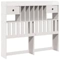 Miniatyrbilde 8 av 11: vidaXL Seng med bokhylle uten madrass hvit 135x190 cm heltre furu