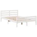 Miniatyrbilde 9 av 11: vidaXL Seng med bokhylle uten madrass hvit 135x190 cm heltre furu
