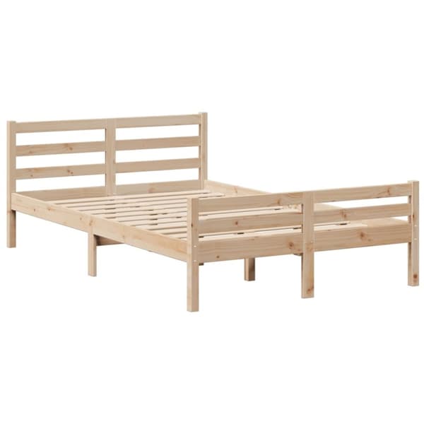 vidaXL Sänky kirjahyllyllä ilman patjaa 135x190 cm täysi mänty