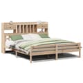 Miniatyrbilde 3 av 11: vidaXL Seng med bokhylle uten madrass 200x200 cm heltre furu