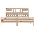 Miniatyrbilde 5 av 11: vidaXL Seng med bokhylle uten madrass 200x200 cm heltre furu