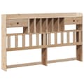 Miniatyrbilde 8 av 11: vidaXL Seng med bokhylle uten madrass 200x200 cm heltre furu