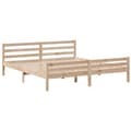 Miniatyrbilde 9 av 11: vidaXL Seng med bokhylle uten madrass 200x200 cm heltre furu