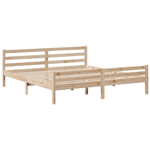 vidaXL Seng med bokhylle uten madrass 200x200 cm heltre furu