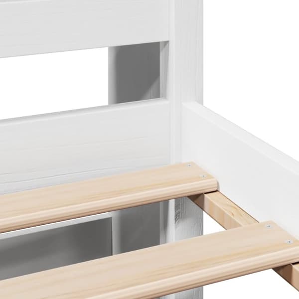 vidaXL Seng med bokhylle uten madrass hvit 150x200 cm heltre furu