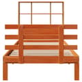 Miniatyrbilde 5 av 11: vidaXL Seng med bokhylle uten madrass voksbrun 100x200 cm heltre furu