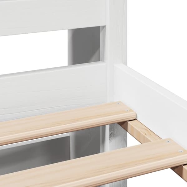 vidaXL Seng med bokhylle uten madrass hvit 100x200 cm heltre furu