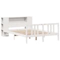 Miniatyrbilde 4 av 11: vidaXL Seng med bokhylle uten madrass hvit 150x200 cm heltre furu