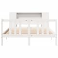 Miniatyrbilde 5 av 11: vidaXL Seng med bokhylle uten madrass hvit 150x200 cm heltre furu